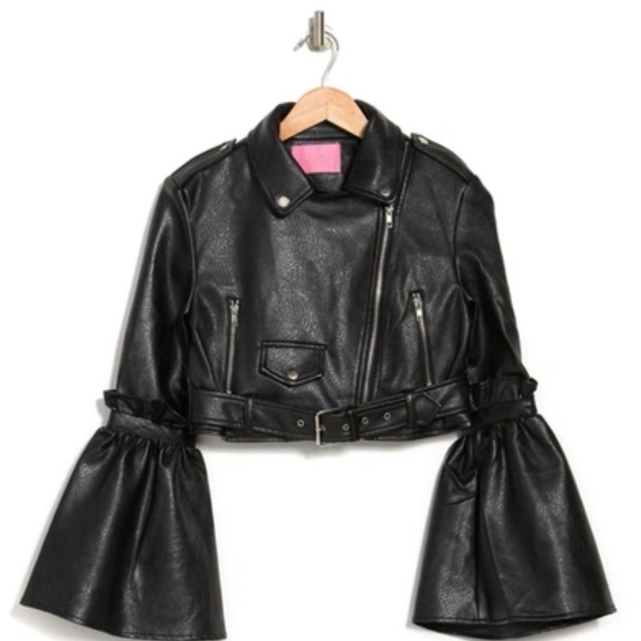 Azalea Wang Jackets & Blazers - Azalea Wang Bell Sleeve Faux Leather Jacket